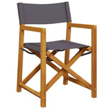 Folding Director Chairs 2 pcs Dark Grey Fabric 365838