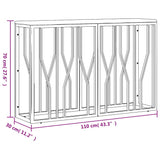 Console Table Stainless Steel and Solid Wood Reclaimed 350029