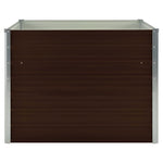 Raised Garden Bed Brown 100x100x77 cm Galvanised Steel 45712