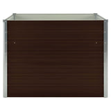 Raised Garden Bed Brown 100x100x77 cm Galvanised Steel 45712
