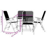 Garden Dining Set Anthracite Metal Mesh 5 Piece Set Foldable 3211818