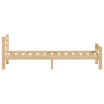 ZNTS Bed Frame without Mattress Solid Pinewood 100x200 cm 322062