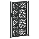 Garden Gate Black 100x175 cm Steel Leaf Design 4100962