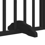 Dog Gate with Door Foldable 9 Panels Black 450 cm Poplar Wood 3155597
