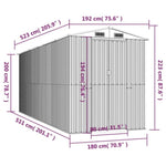 Garden Shed Green 192x523x223 cm Galvanised Steel 3147431