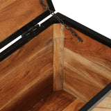 Storage Box 60x30x30 cm Solid Wood Acacia and Iron 372752