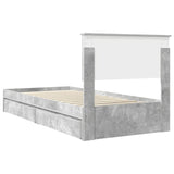 Storage Bed Concrete Grey 90 x 190 cm Engineered Wood 3410843