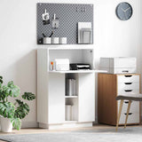 Desk with Shelf White 71.5 x 31.5 x 106.5 cm Engineered Wood 869482