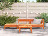 Garden Sofa Wax Brown Solid Pine Wood 3-Seater Modular 838044
