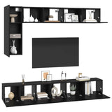 TV Cabinet Set 6 pcs Black Oak Engineered Wood 3393247