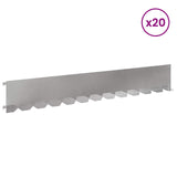 Lawn Edging 20 pcs 102 x 15 x 4 cm Steel Silver 8008776