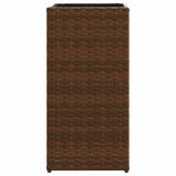 Garden Planter Brown 30x30x60 cm Poly Rattan 366411