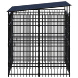 Outdoor Dog Kennel with Roof Steel 3.69 m 3097947