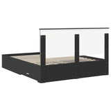 Bed Frame with Headboard Black 160 x 200 cm Engineered Wood 3411281