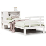 Bookcase Bed without Mattress White 90x190 cm Single Solid Wood Pine 3322732