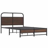 Bed Frame without Mattress 140x200 cm Brown Oak Engineered Wood 4100483