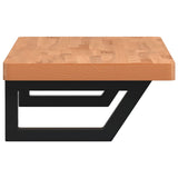 Basin Shelf Wall Mounted Steel and Solid Wood Beech 3302375