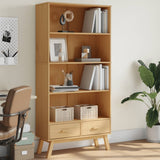 Bookcase 4-Tier OLDEN Brown Solid Wood Pine 358612