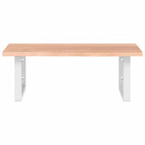 Basin Shelf Wall Mounted Steel and Solid Wood Oak 3302604