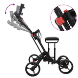 Golf Trolley with Seat Black Aluminium Foldable 42033589