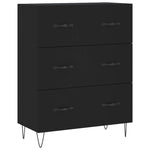 Highboard Black 69.5x34x180 cm Engineered Wood 3189374