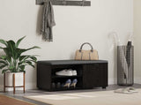 Hall Bench Black Oak 80 x 38 x 46 cm Engineered Wood and Fabric 891505