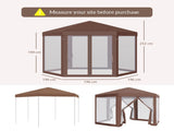 Hexagonal Garden Gazebo Patio Party Outdoor Canopy Tent Sun Shelter with Mosquito Netting and Zipped T3398P318747
