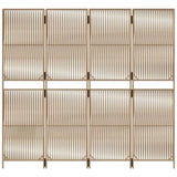 Room Divider 4 Panels Beige Poly Rattan 365379