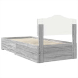 Bed Frame with Drawer Grey Sonoma 100 x 200 cm Engineered Wood 3413234