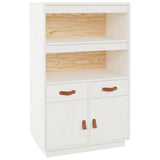 Highboard White 67x40x108.5 cm Solid Wood Pine 820158