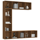 3 Piece Book/TV Cabinet Set Brown Oak 180x30x180 cm 3152715