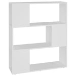 Book Cabinet Room Divider White 80x24x94 cm Engineered Wood 809125
