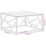 ZNTS Coffee Table Gold Stainless Steel and Tempered Glass 349946