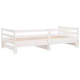 ZNTS Daybed with Trundle without Mattress White 90x200 cm Solid Wood 840142