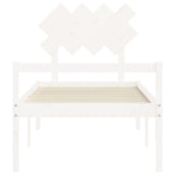 Senior Bed without Mattress White Single Solid Wood 3195512