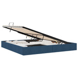 Storage Bed with Mattress with Storage Blue 200 x 200 cm Fabric 3370039