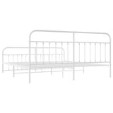Bed Frame White Steel 200x200 cm Bed Frame Rectangular 352652
