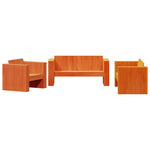 ZNTS 2 Piece Garden Lounge Set Wax Brown Solid Wood Pine 3216897