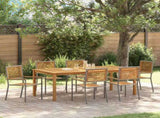 Garden Dining Set 7 pcs Grey Solid Acacia Wood 3365524