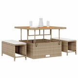 Garden Dining Set Beige Poly Rattan 42007908