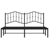 Metal Bed Frame without Mattress with Headboard Black 183x213cm 373794
