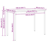 Bar Table White 150 x 80 x 105 cm Solid Pine Wood 892810
