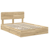 Storage Bed with Drawer Sonoma Oak 160 x 200 cm Engineered Wood 3412257