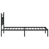 Metal Bed Frame without Mattress with Headboard Black 90x190cm 353529