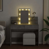 Dressing Table with LED Concrete Grey 100x40x130 cm 848202