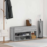 Shoe Bench Grey Sonoma 102x30.5x45 cm Engineered Wood 859141