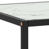 Coffee Table Black with White Marble Glass 90x90x50 cm 322913