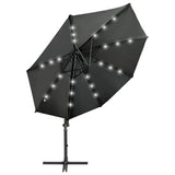 Cantilever Garden Parasol with Pole and LED Lights Anthracite 300 cm 312330