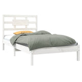 Bed Frame without Mattress White 90x190 cm Single Solid Wood 3105631