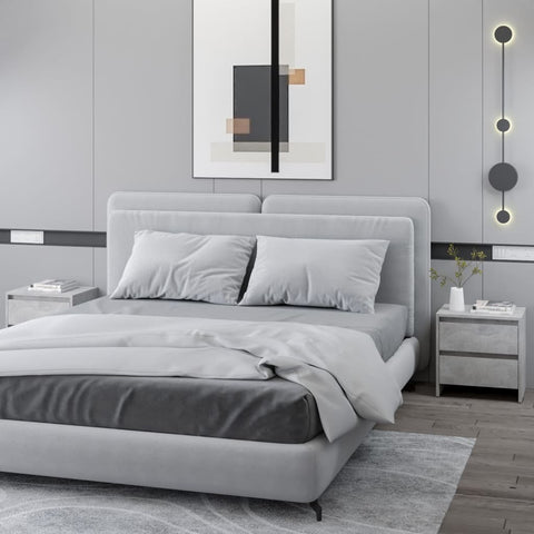 Bedside Cabinets 2 pcs Concrete Grey 45x34.5x44.5 cm Engineered Wood 809854